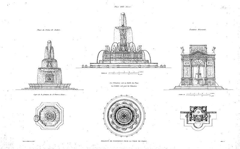 File:Lusson - Projets de trente fontaines pour l’embellissement de la ville de Paris, planche 7.jpg