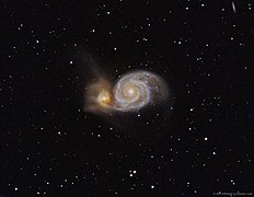 Photographie de M51 avec un télescope amateur.