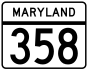 Maryland Route 358 işaretçisi