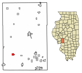 Macoupin County Illinois Incorporated and Unincorporated areas Shipman Highlighted.svg