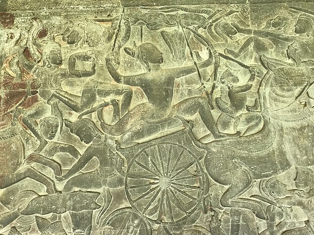 Bas relief of Drona, Angkor Wat
