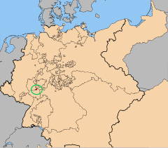 Fria staden Frankfurts läge i Tysk-romerska riket.