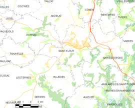 Mapa obce Saint-Flour