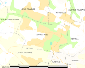 Poziția localității Vigoulet-Auzil