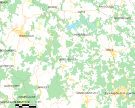 Mapa obce Saint-Jeures