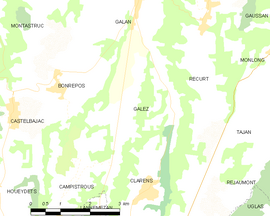 Mapa obce Galez