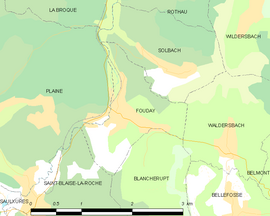 Mapa obce Fouday
