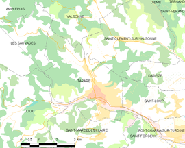 Mapa obce Tarare
