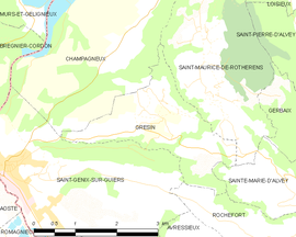 Mapa obce Gresin
