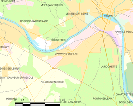 Mapa obce Dammarie-les-Lys