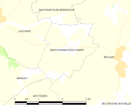 Mapa obce Saint-Romans-des-Champs