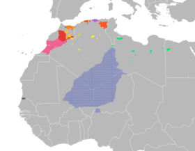 Principales aires berbérophones en Afrique du Nord
