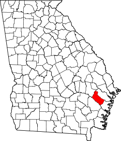 map of Georgia highlighting Long County