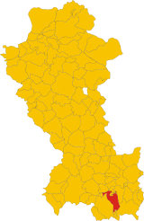 Map of comune of San Severino Lucano (province of Potenza, region Basilicata, Italy).svg