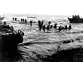 Marine assault troops wade ashore on Tinian island