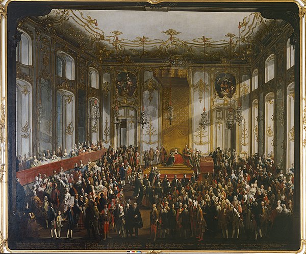 The imperial court of Maria Theresa at the Hofburg in Vienna