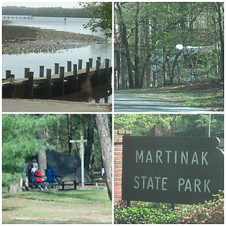 <span class="mw-page-title-main">Martinak State Park</span> State park in Caroline County, Maryland