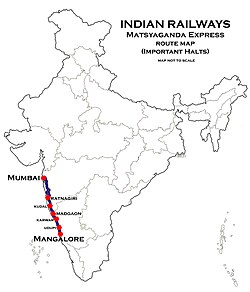 Mumbai To Mangalore Road Route Map Matsyagandha Express - Wikipedia