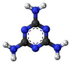 Ball-and-stick model of the melamine molecule