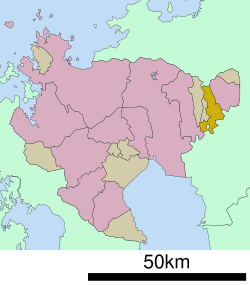 Miyaki okulunun Saga Prefecture'daki konumu