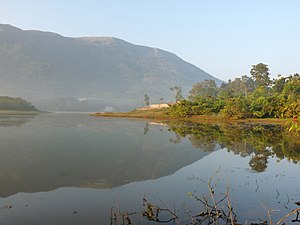 Morning view of Malankara Dam reservoir from Kudayathoor