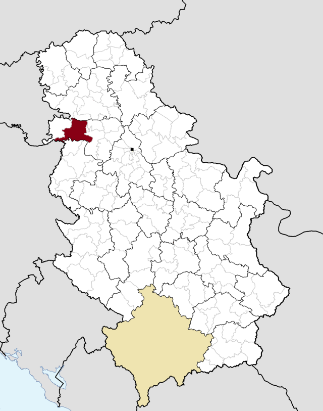 Location of the municipality of Sremska Mitrovica within Serbia