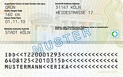 Mustermann Deutscher Personalausweis (2010) Rückseite.jpg