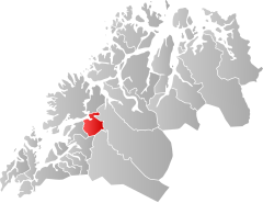 Lage der Kommune in der Provinz Troms