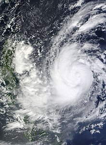 Tropical Storm Nari approaching the Philippines on October 10 Nari Oct 10 2013 0235Z.jpg