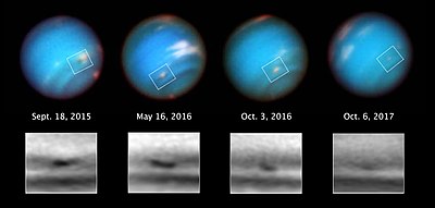 Neptune's shrinking vortex[102]