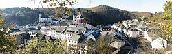 Cemaat evi, kale ve kilisenin bulunduğu Neuerburg panoraması