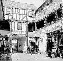 The New Inn looking from the courtyard out (1973) New Inn, Northgate Street - geograph.org.uk - 396300.jpg