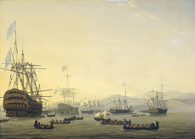 Council of war on board the Queen Charlotte, 1818, Nicolaas Bauer