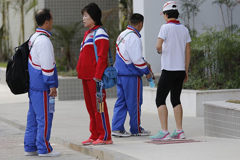 File:North Korean representatives at the Rio 2016 Olympic Village.jpg