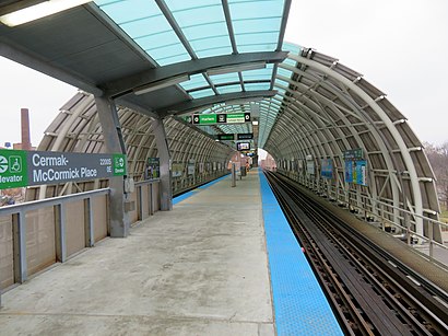 North end of Cermak-McCormick Place station, December 2018.JPG
