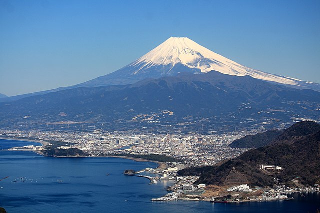 Numazu city with Mount Fuji in the background