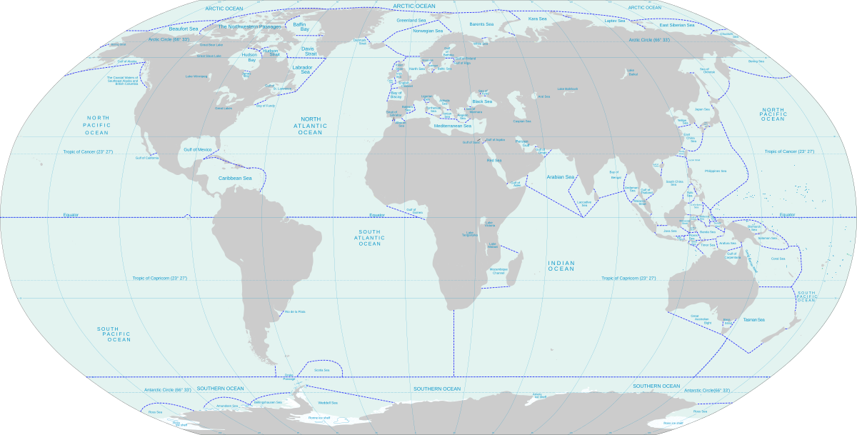 seas of the world map List Of Seas Wikipedia seas of the world map