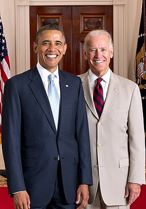 Biden with President Barack Obama, July 2012 Official portrait of President Obama and Vice President Biden 2012.jpg