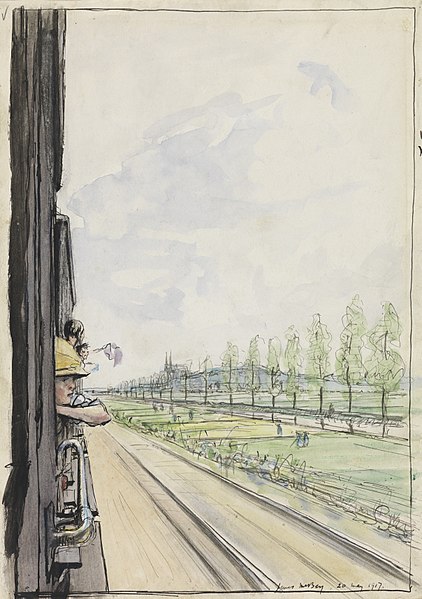 File:On the Troop Train- the First Day, 20th May 1917 Art.IWMART1399.jpg