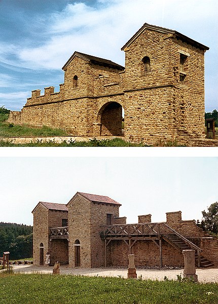 Reconstructed east gate of the fort at Welzheim, Germany