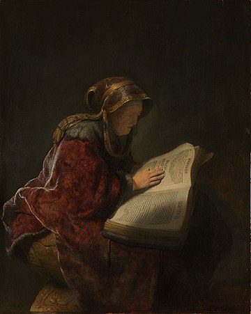 File:Oude lezende vrouw, waarschijnlijk de profetes Hanna Rijksmuseum SK-A-3066.jpeg