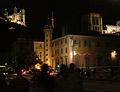 Vue de nuit sur le palais Saint-Jean et la basilique N-D de Fourvière.