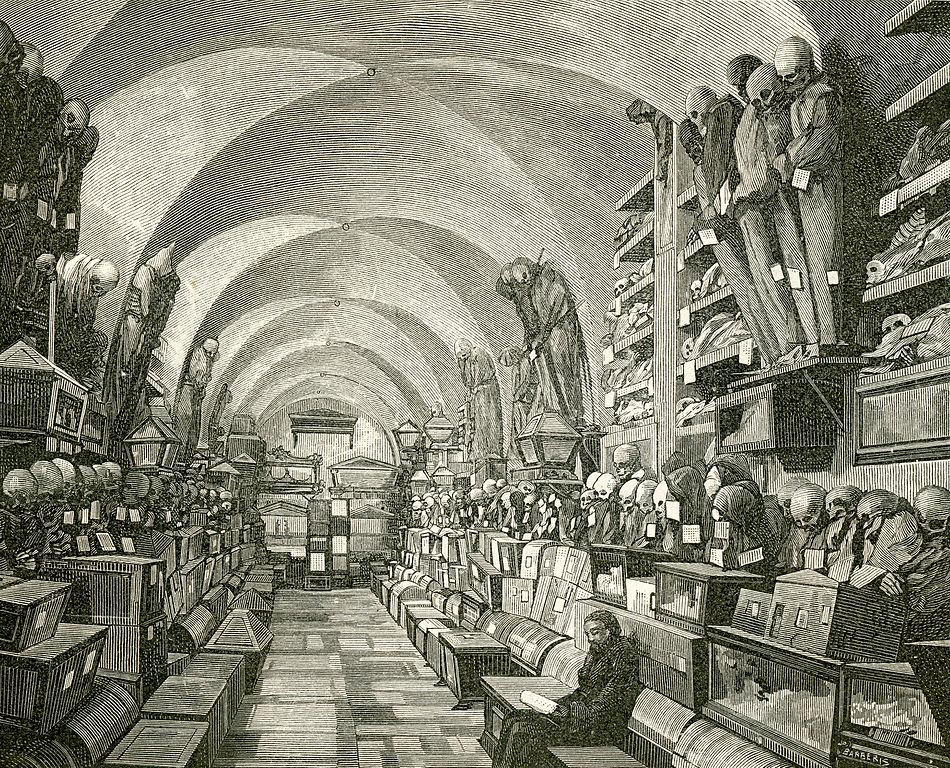 Catacombes des Capucins à Palerme - Illustration de Giuseppe Barberis