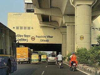 <span class="mw-page-title-main">Paschim Vihar West metro station</span> Metro station in Delhi, India