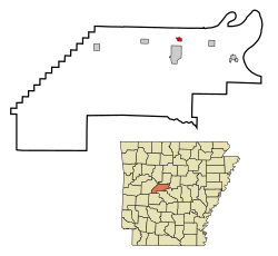 Location in Perry County and the state of آرکنساس