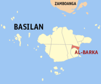 Peta menunjukkan lokasi Al-Barka