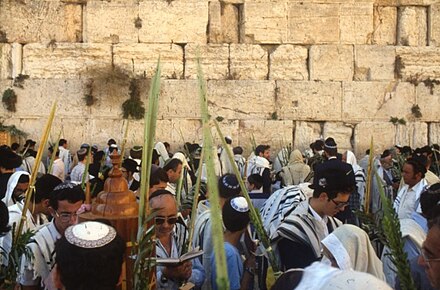 Sukkot prayers at the Western Wall (the Kotel)