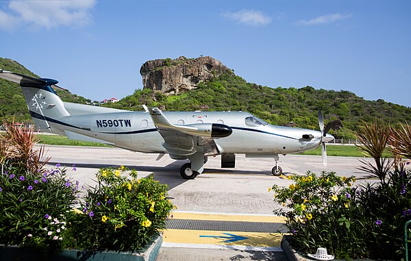 One of Tradewind Aviation's Pilatus PC-12s in St. Barths