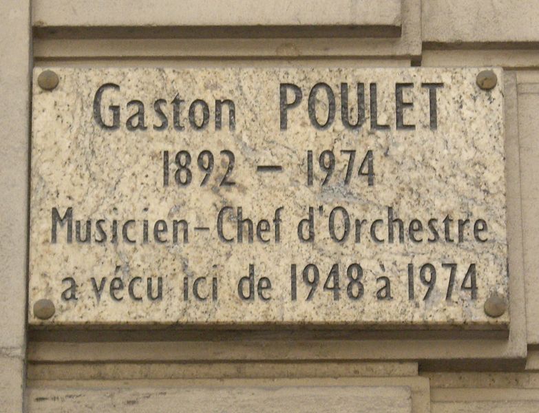 File:Plaque Gaston Poulet, 85 bis rue du Ranelagh, Paris 16.jpg