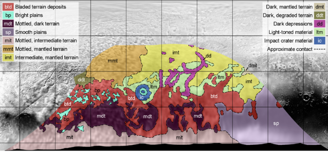 The low-resolution area, with features classified by geological type
